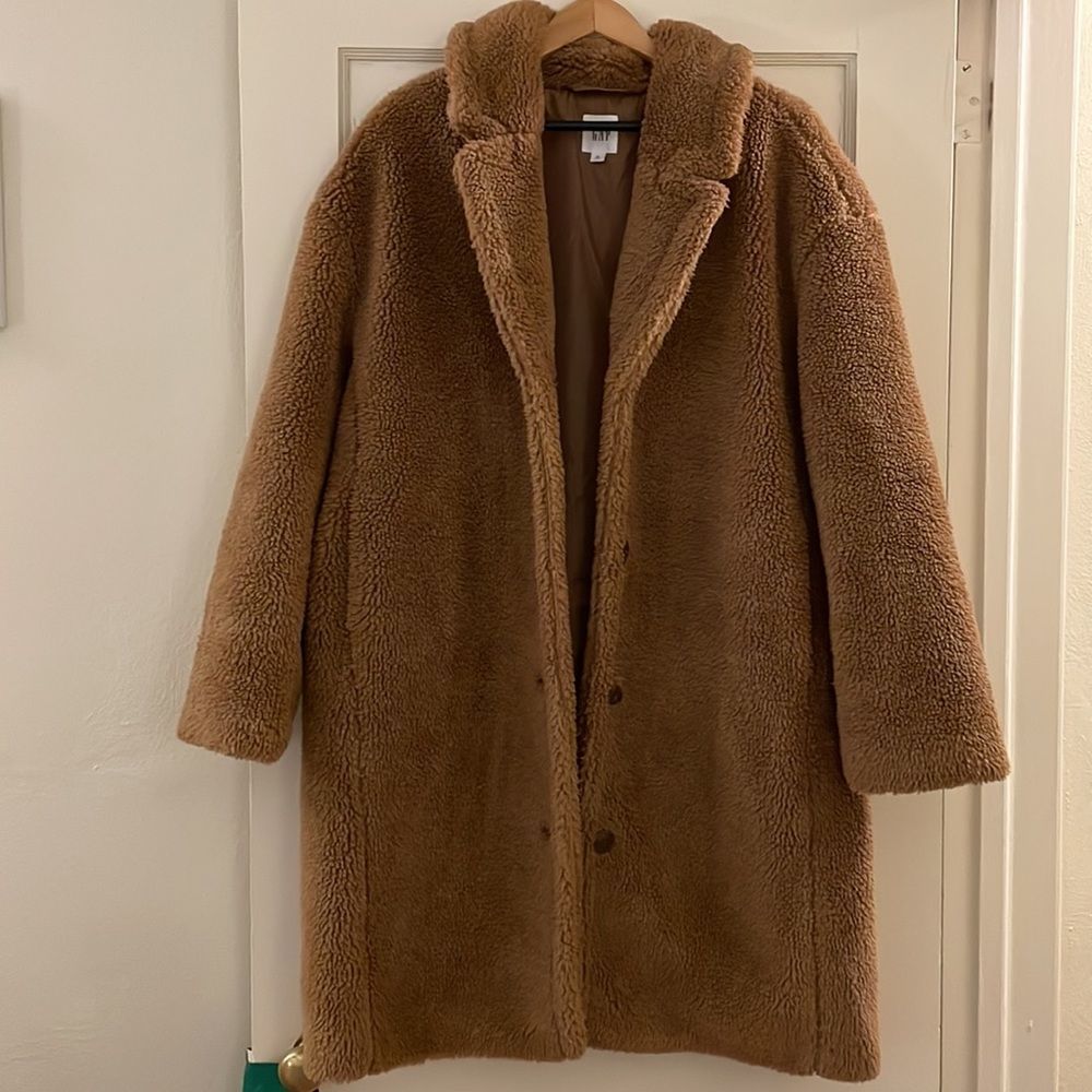 Gap Brown Cozy Sherpa Teddy Coat - Picture 2 of 6